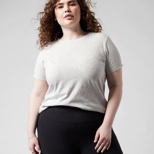 ATHLETA short sleeved daily crew tee T-shirt grey gray sz 1x style